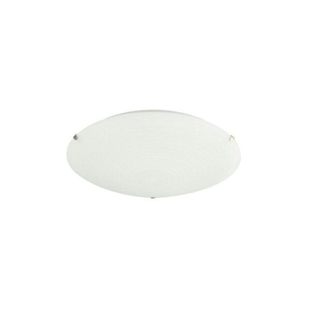 Rackhams Frosted White Flush 25cm Glass Ceiling Light Fitting with Soft Swirl Decoration - image 1
