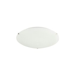 Rackhams Frosted White Flush 25cm Glass Ceiling Light Fitting with Soft Swirl Decoration - thumbnail 1