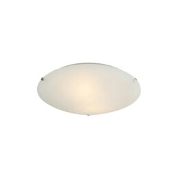 Rackhams Frosted White Flush 25cm Glass Ceiling Light Fitting with Soft Swirl Decoration - thumbnail 2