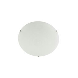 Rackhams Frosted White Flush 25cm Glass Ceiling Light Fitting with Soft Swirl Decoration - thumbnail 3