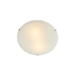 Rackhams Frosted White Flush 25cm Glass Ceiling Light Fitting with Soft Swirl Decoration - thumbnail 5