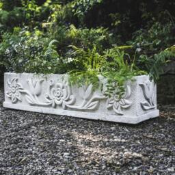 Rackhams Extra Large Tulip design Stone Planter Trough - thumbnail 1