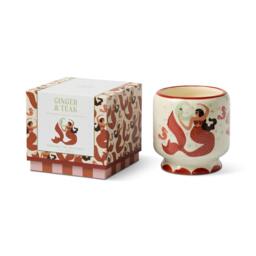 Rackhams Paddywax A Dopo Range Ceramic Candles - 8oz - Brown - Ginger & Teak
