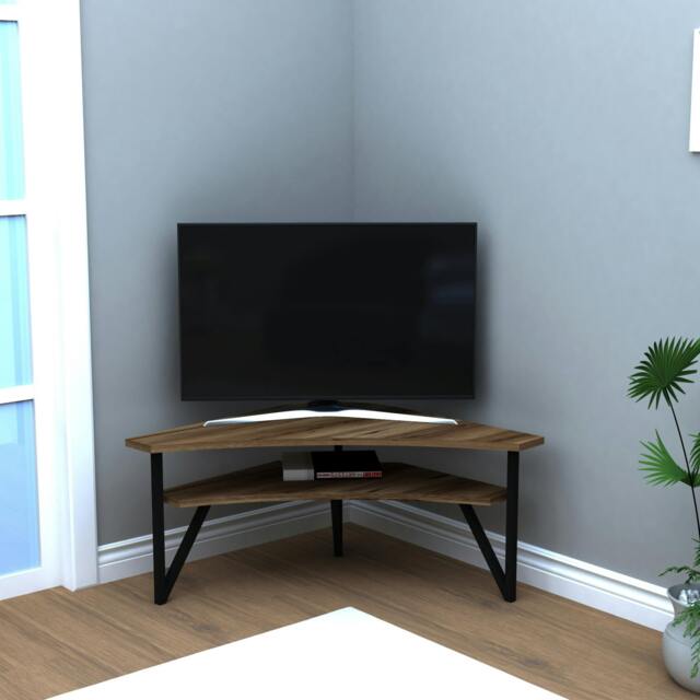 Rackhams Corner TV Stand Entertainment Center Lotte - Light Walnut - image 1