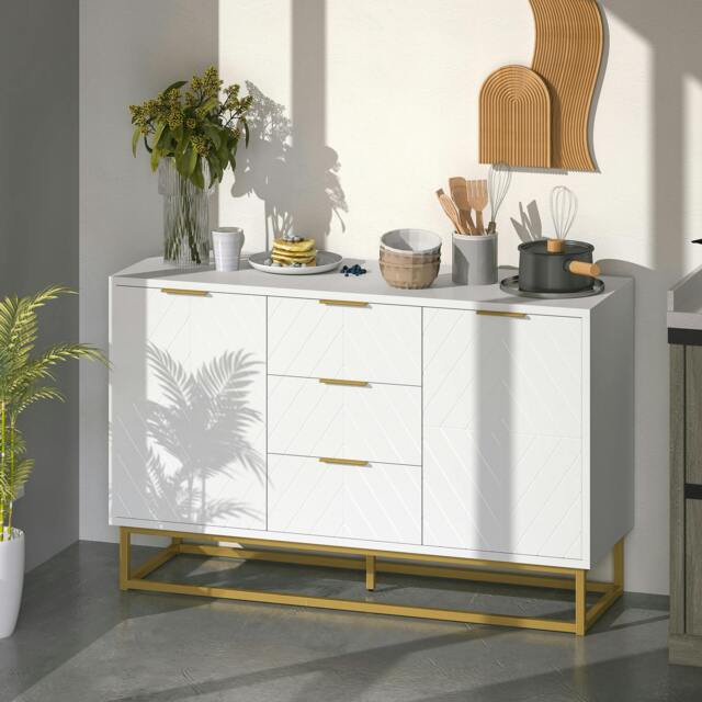 Rackhams Modern Storage Cabinet Freestanding Cupboard Dresser with 3 Drawers - image 1