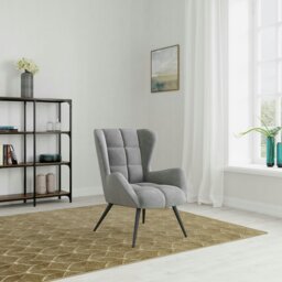 Rackhams Dalton Accent Chair in Velvet Grey - Grey - thumbnail 4