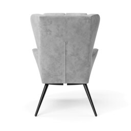 Rackhams Dalton Accent Chair in Velvet Grey - Grey - thumbnail 2