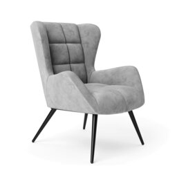 Rackhams Dalton Accent Chair in Velvet Grey - Grey - thumbnail 1