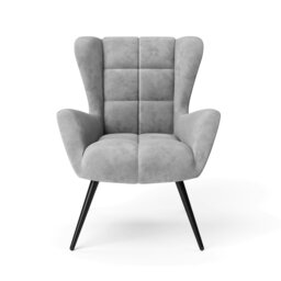 Rackhams Dalton Accent Chair in Velvet Grey - Grey - thumbnail 3