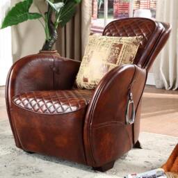 Rackhams Saddle Chair And Footstool, Loft Style, Oil Wax Leather - Brown - thumbnail 6