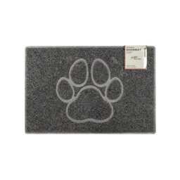 Rackhams Paw Small Embossed Doormat in Grey - Grey - Vinyl - 1 - thumbnail 1