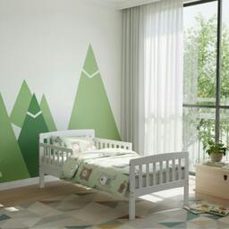 Rackhams Jinsen Wooden Toddler Bed, White - Toddler - thumbnail 1