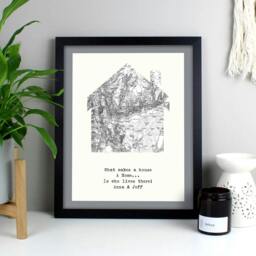 Rackhams Personalised House Framed Print - White - thumbnail 1