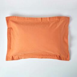 Rackhams French Flax Linen Oxford Pillowcase, King Size - Burnt Orange