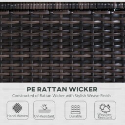 Rackhams 6 Pieces Rattan Furniture Set Conservatory Sofa Deluxe Wicker Garden - White - thumbnail 5