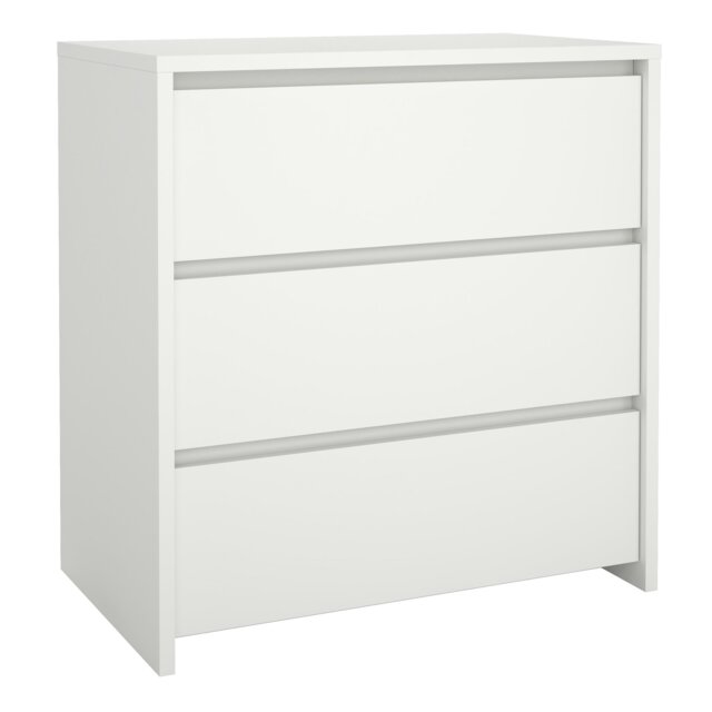 Rackhams Next Chest of 3 Drawers in White - White - Matt - Melamine - image 1