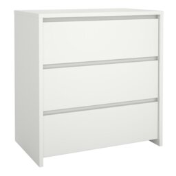 Rackhams Next Chest of 3 Drawers in White - White - Matt - Melamine - thumbnail 1