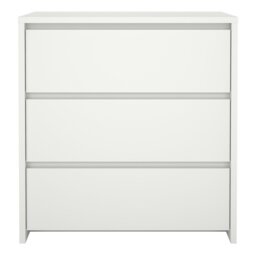Rackhams Next Chest of 3 Drawers in White - White - Matt - Melamine - thumbnail 2