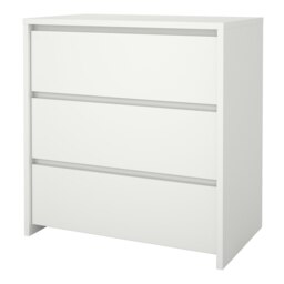 Rackhams Next Chest of 3 Drawers in White - White - Matt - Melamine - thumbnail 3