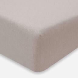Rackhams Jersey Melange Polycotton Fitted Bedsheet or Pillowcase - BEIGE - King (150cm x 200cm) + 25cm Deep - thumbnail 3