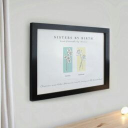 Rackhams Personalised Birth Flower Family of 2 Black Framed Print - thumbnail 2
