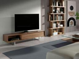 Rackhams TV Stand Walnut and Chromed Steel 3043 - thumbnail 3