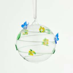 Rackhams 10cm Glass Globe – Wildlife Collection – Butterfly (Handcrafted Glass Ornament) - thumbnail 2