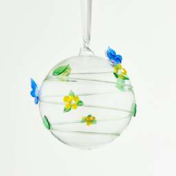 Rackhams 10cm Glass Globe – Wildlife Collection – Butterfly (Handcrafted Glass Ornament) - thumbnail 1