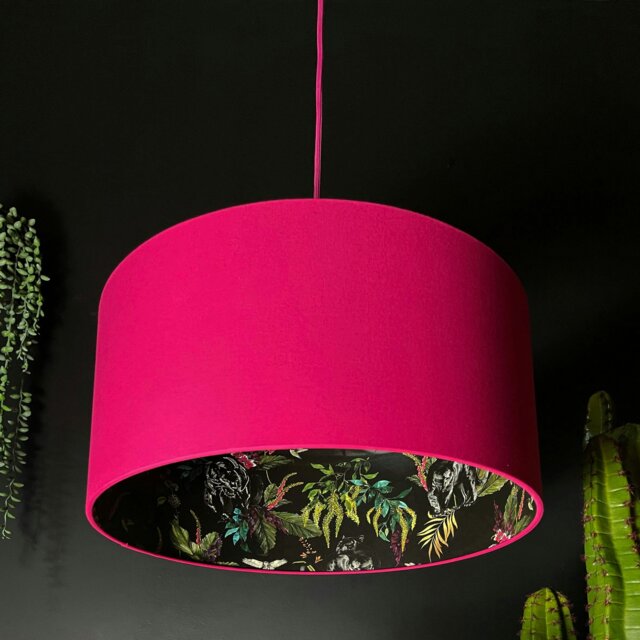 "Rackhams Carbon Deadly Night Shade Silhouette Lampshade in Pomegranate - Ceiling Pendant / Arc Lamp - 30cm diameter x 25cm Height (12"" x 10"")" - image 1