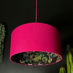 "Rackhams Carbon Deadly Night Shade Silhouette Lampshade in Pomegranate - Ceiling Pendant / Arc Lamp - 30cm diameter x 25cm Height (12"" x 10"")" - thumbnail 1