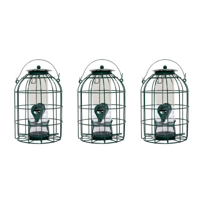 Rackhams Pack of 3 Wild Bird Seed Feeder Cage with Squirrel Guard - image 1