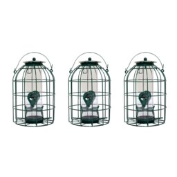 Rackhams Pack of 3 Wild Bird Seed Feeder Cage with Squirrel Guard