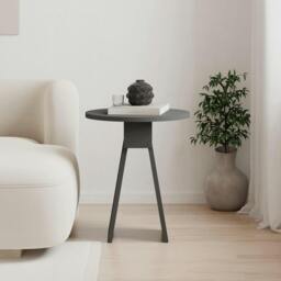 Rackhams Modern Chen Side Table Round Shape Particle Board 2 Legs Coffee Table 42(W)x42(D)x50(H) cm - Retro Grey - thumbnail 5
