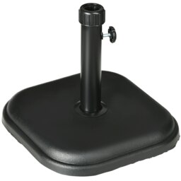 Rackhams 11kg Concrete Garden Parasol Base Holder, Square Outdoor Table Umbrella Stand Weight, Black - thumbnail 2