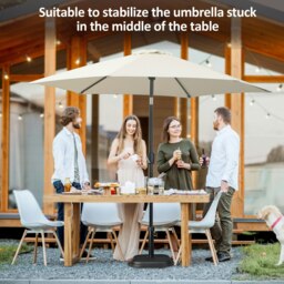 Rackhams 11kg Concrete Garden Parasol Base Holder, Square Outdoor Table Umbrella Stand Weight, Black - thumbnail 4