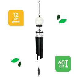 Rackhams Solar Wind Chime – Crackle Ball LED Hanging Light - thumbnail 2