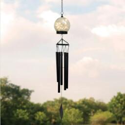 Rackhams Solar Wind Chime – Crackle Ball LED Hanging Light - thumbnail 3