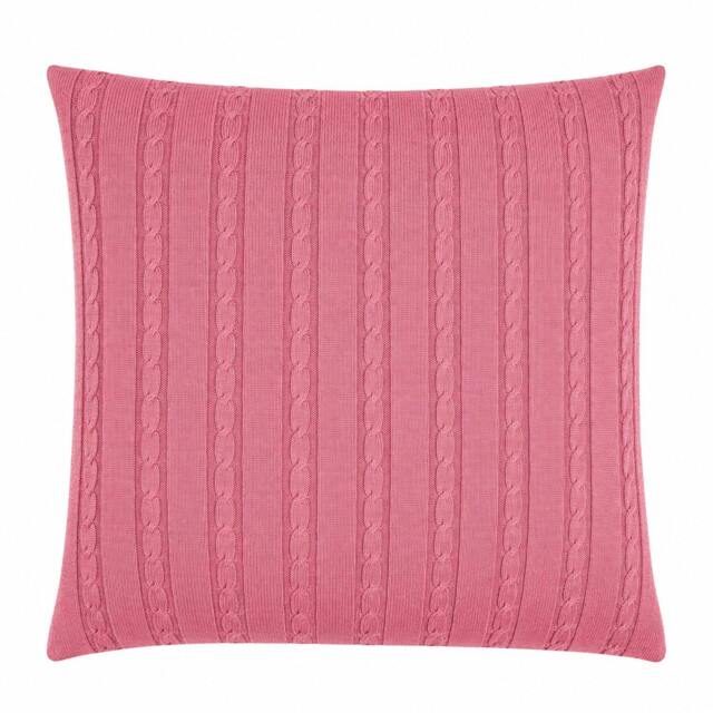 Rackhams Candy Pink Cable Knit Cushion - image 1