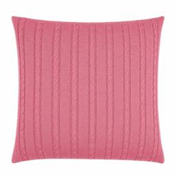 Rackhams Candy Pink Cable Knit Cushion - thumbnail 1