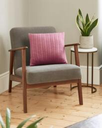 Rackhams Candy Pink Cable Knit Cushion - thumbnail 2
