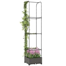 Rackhams Raised Garden Bed with Trellis and Drainage Holes, Drain Plugs - thumbnail 2