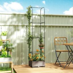 Rackhams Raised Garden Bed with Trellis and Drainage Holes, Drain Plugs - thumbnail 1