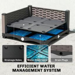 Rackhams Raised Garden Bed with Trellis and Drainage Holes, Drain Plugs - thumbnail 5