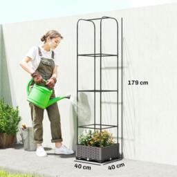Rackhams Raised Garden Bed with Trellis and Drainage Holes, Drain Plugs - thumbnail 3