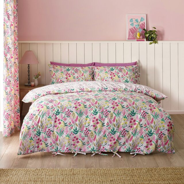 Rackhams Tilly Floral Reversible Duvet Cover Set - Pink - King - image 1