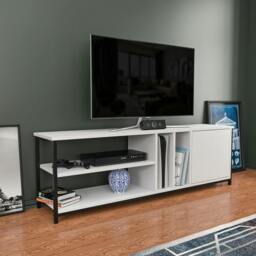 "Rackhams Oneida Modern Tv Stand TV Cabinet for TV's up to 72"" - Black Anthracite" - thumbnail 2