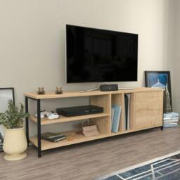"Rackhams Oneida Modern Tv Stand TV Cabinet for TV's up to 72"" - Black Anthracite" - thumbnail 5