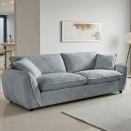 Rackhams Berti Beige or Grey Fabric 3 Seater Sofa - Beige - thumbnail 2