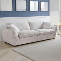 Rackhams Berti Beige or Grey Fabric 3 Seater Sofa - Beige - thumbnail 3