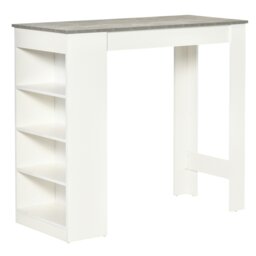 Rackhams Bar Table Coffee Table Kitchen Dining Table with 4-Tier Shelf Grey - Beige - thumbnail 3